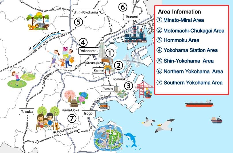 Yokohama városnézés térkép