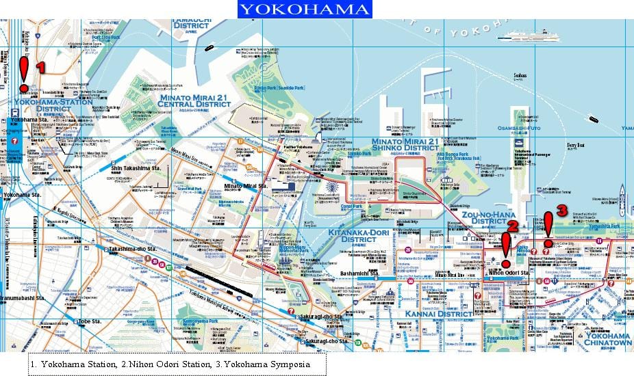 Yokohama séta térkép