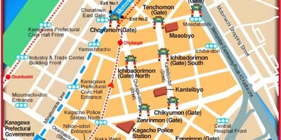 Térkép Yokohama kínai negyed