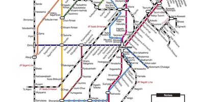 Tokió Yokohama vonat térkép