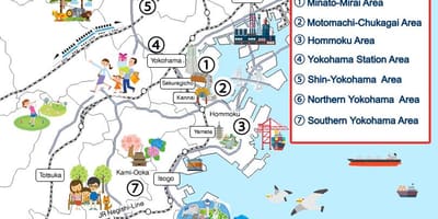 Yokohama városnézés térkép
